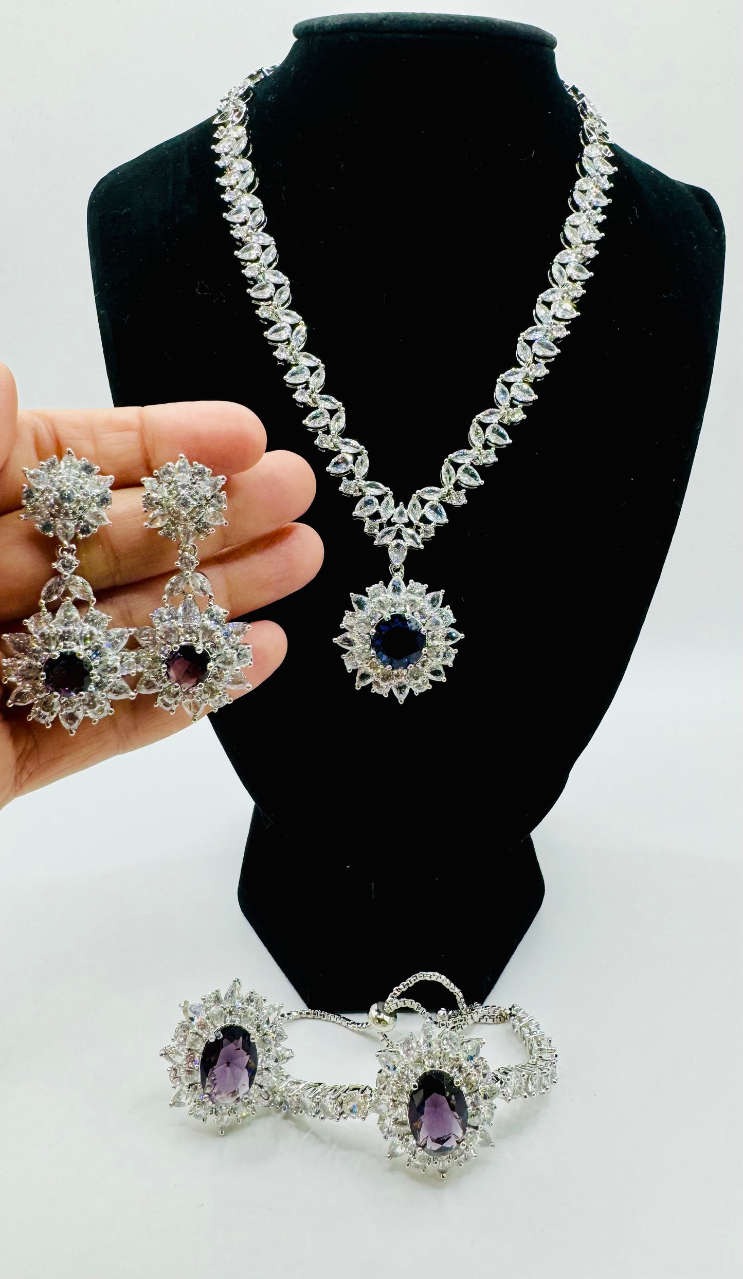 Designer Necklace Set in Cubic Zirconia