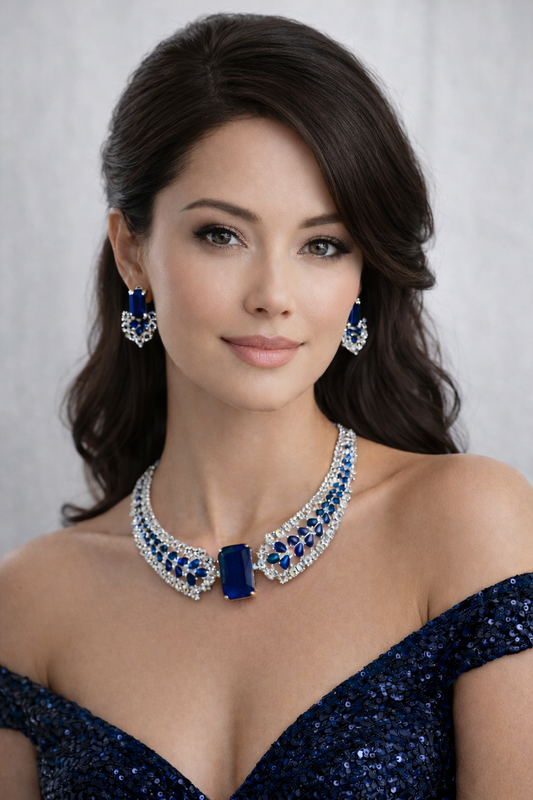 Swarovski style full coverage necklace