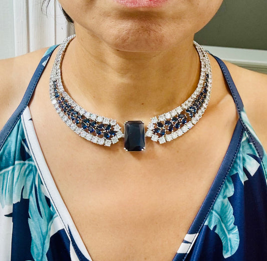 Swarovski style full coverage necklace