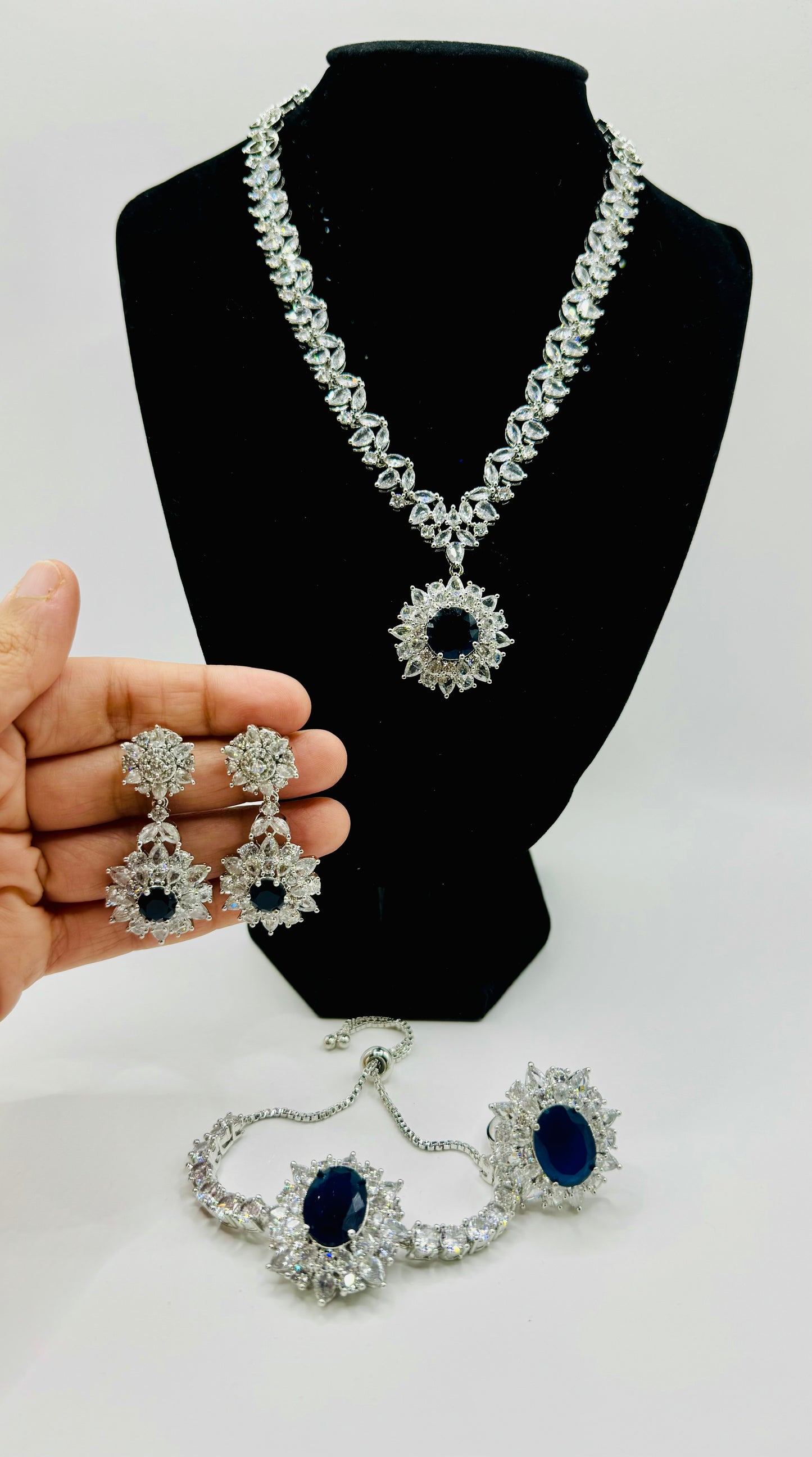 Designer Necklace Set in Cubic Zirconia