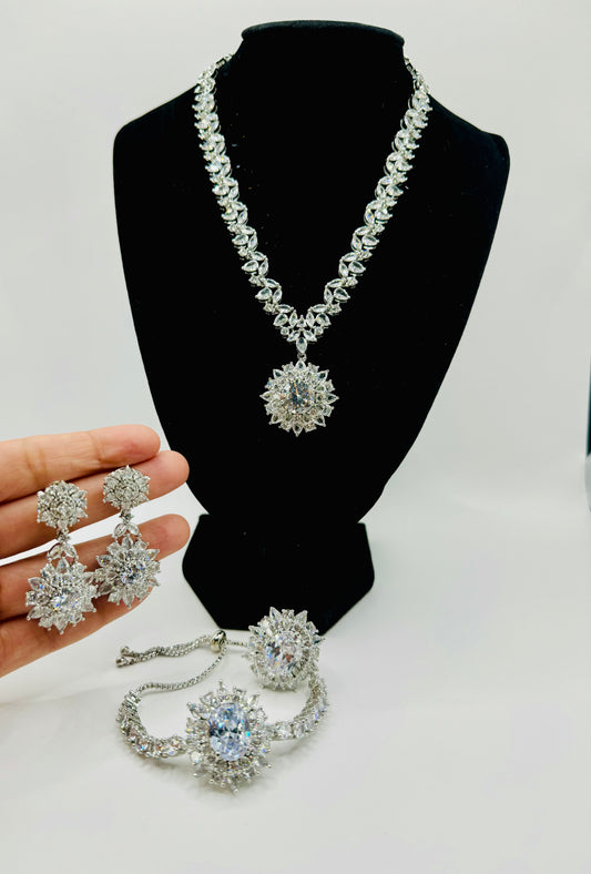 Designer Necklace Set in Cubic Zirconia