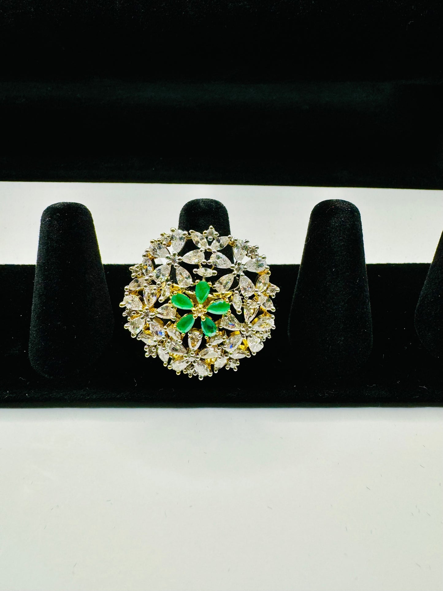 Cubic Zirconia Adjustable Finger Ring