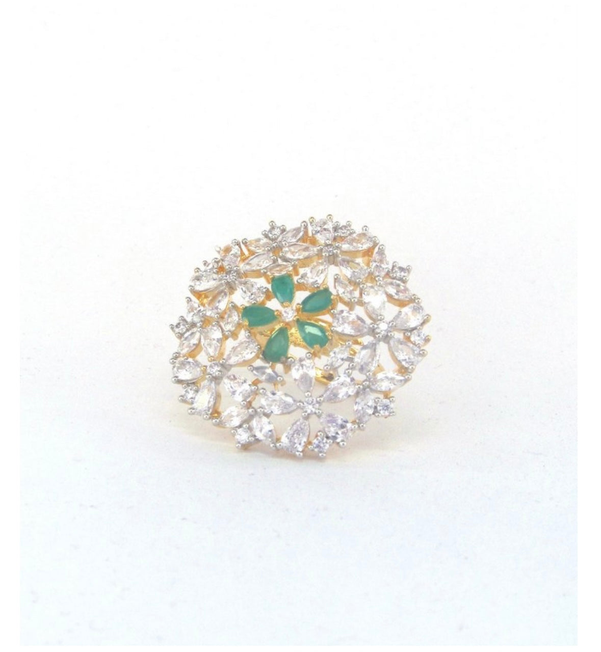 Cubic Zirconia Adjustable Finger Ring